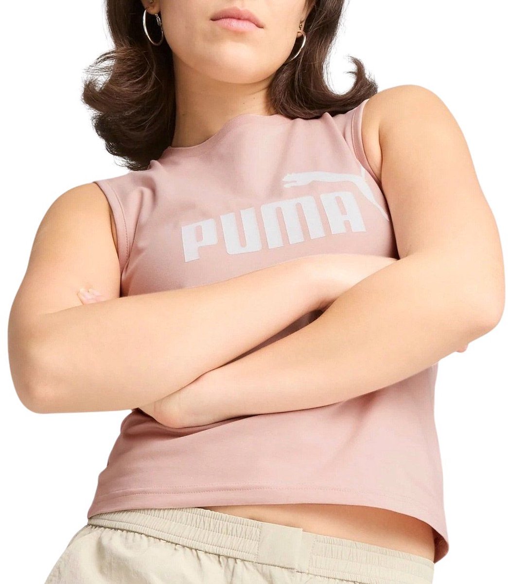 Puma ESS No. 1 Logo Slim Tanktop Dames Roze