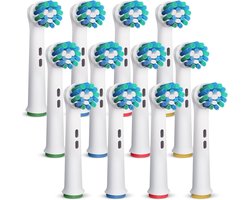 Vervangende Tandenborstelkoppen Compatibel met Oral-B Braun, 12 Stuks Professionele Elektrische Tandenborstelkoppen Vervanging voor Pro 500/1000/1500/3000/3757/5000/7000/7500/8000