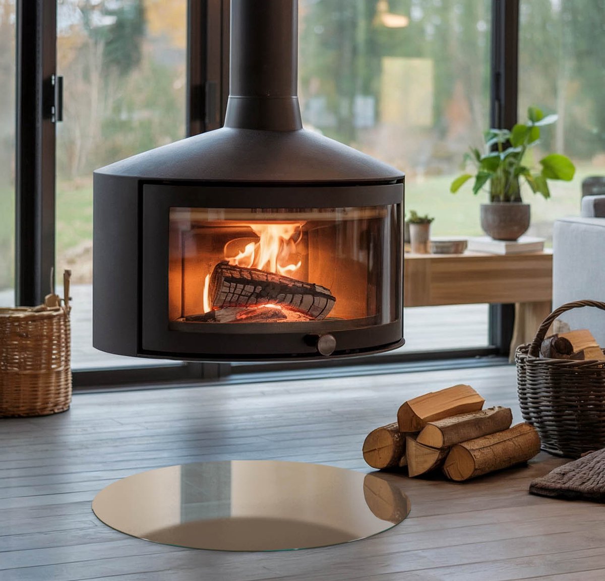 Coloray Vloerplaat Houtkachel - Onderplaat Kachel - 50 cm x 50 cm - Houtkachel Vloerplaat - Bruin Vloerplaat Kachel - Onderplaat - Vloerplaat voor Houtkachel - Vloerplaat Open Haard - Onderplaat Voor Houtkachel
