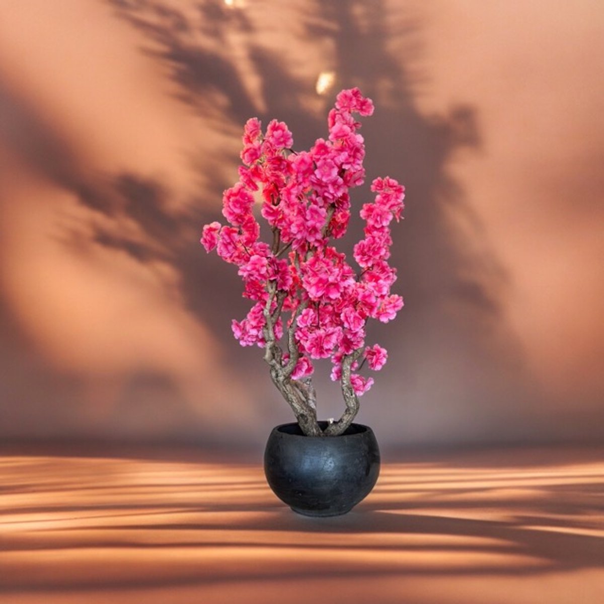 Seta Fiori - Kunst Bloesemboom - Kunstboom - fel roze - 90cm - Voor binnen - 'Nieuwe' Fluffy ** - Sakura