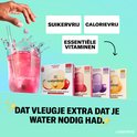 Waterdrop 'essentiële vitaminen' met suikervrije, calorievrije microdrinks in smaken apple, pink-berry, blackcurrant en orange.