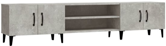 vidaXL Meuble TV Gris béton 180 x 31,5 x 40 cm Bois traité