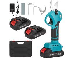 Truskore Elektrische Snoeischaar - Draadloos - Professioneel Takkenschaar voor 28 & 40mm - Tuinschaar - Heggenschaar op Batterij - Inclusief Opberkoffer, 2 Accu's & Reserve Set Snoeimes