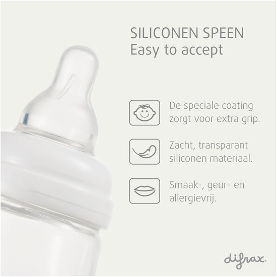 Difrax Natural S-Babyfles - 170 ml - Crème - Anti Colic van Merkloos — afbeelding 3