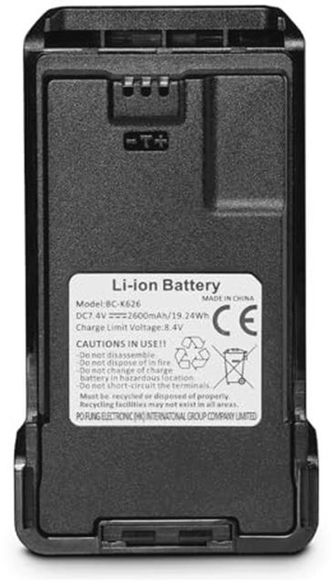 Oplaadbare Li-ion batterij 2600 mAh voor bidirectionele radio's met USB-C