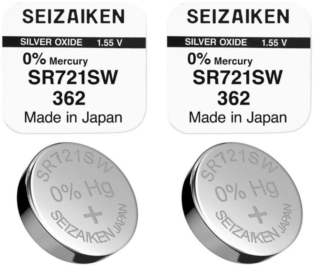 Button cell SR721SW - 2 stuks - 1.55V Zilveroxide - 0% Kwik - Hoogwaardige Japanse kwaliteit