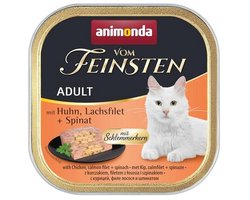 Natuurlijk Nat Voer Voor Volwassen Katten Met Kip, Zalmfilet En Spinazie - 32 X 100g