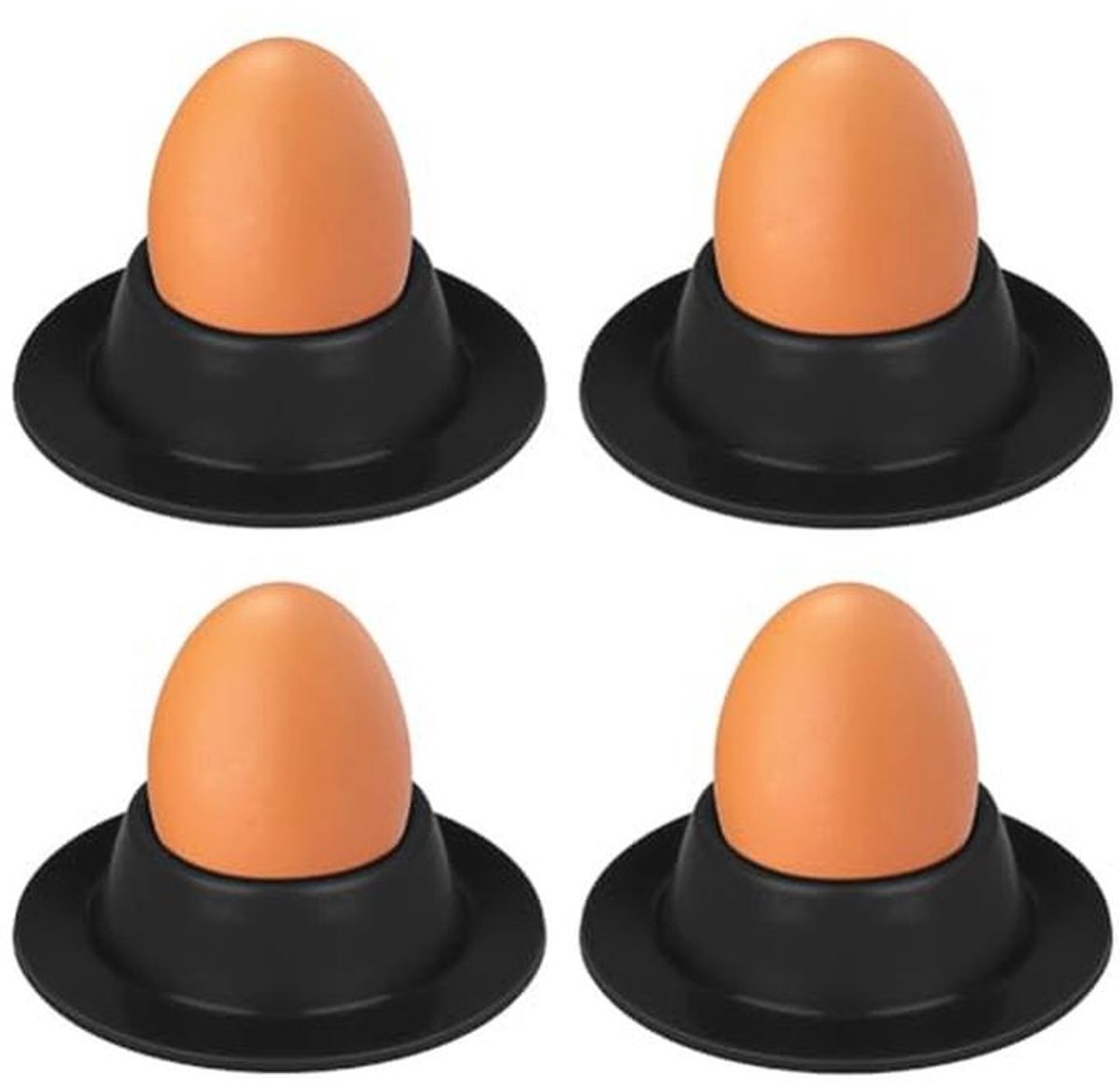 Siliconen Eierdopjes Set - 4 Stuks met Dienblad voor Gekookte Eieren - Ideaal voor Ontbijt