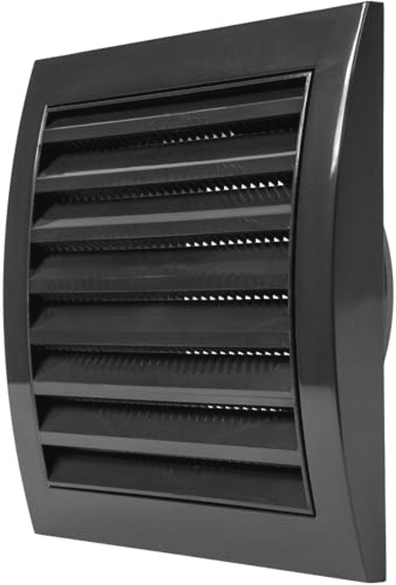 Zwarte 4 inch afzuigkap met ongediertebescherming en ventilatierooster
