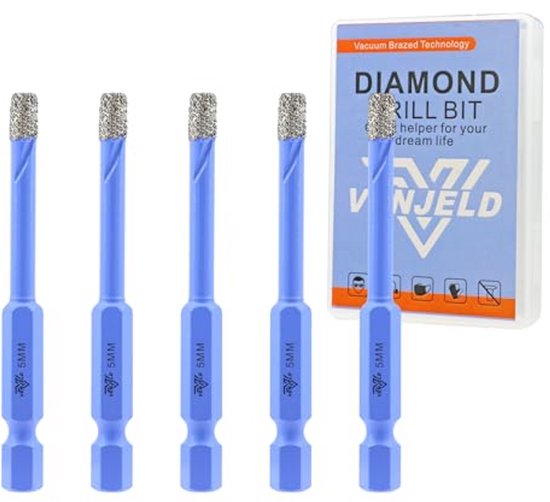 BRSCHNITT Diamant droogboor, tegelboor 35 mm, gatenzaag voor keramiek, graniet, porselein, tegels, fijn steengoed, metselwerk, marmer, zeskantige schacht (2 stuks