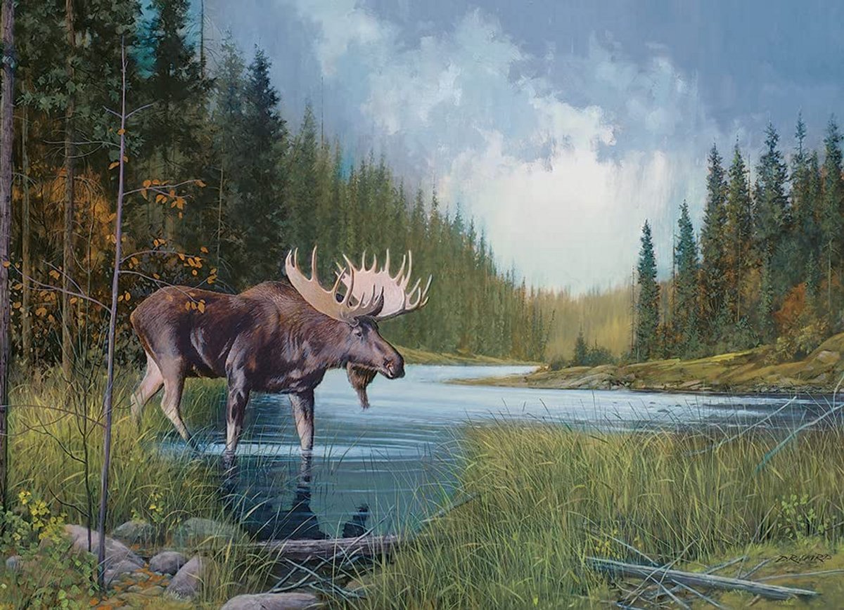 Puzzel van 1000 stukjes - Moose Lake - Inclusief Sample Poster
