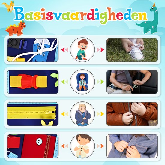 Pludo Busy Board - Activiteitenboek - Activiteitenbord - Montessori Speelgoed - Sensorische Speelgoed - Educatief Speelgoed - Speelgoed 1 Jaar - Speelgoed 2 Jaar - Speelgoed 3 Jaar - Blauw van Pludo — afbeelding 2