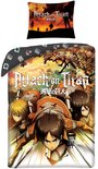 Attack on Titan Attack on Titan - dekbedovertrek 140 x 200 cm met kussensloop 70 x 90 cm - 100% polyester, meerkleurig