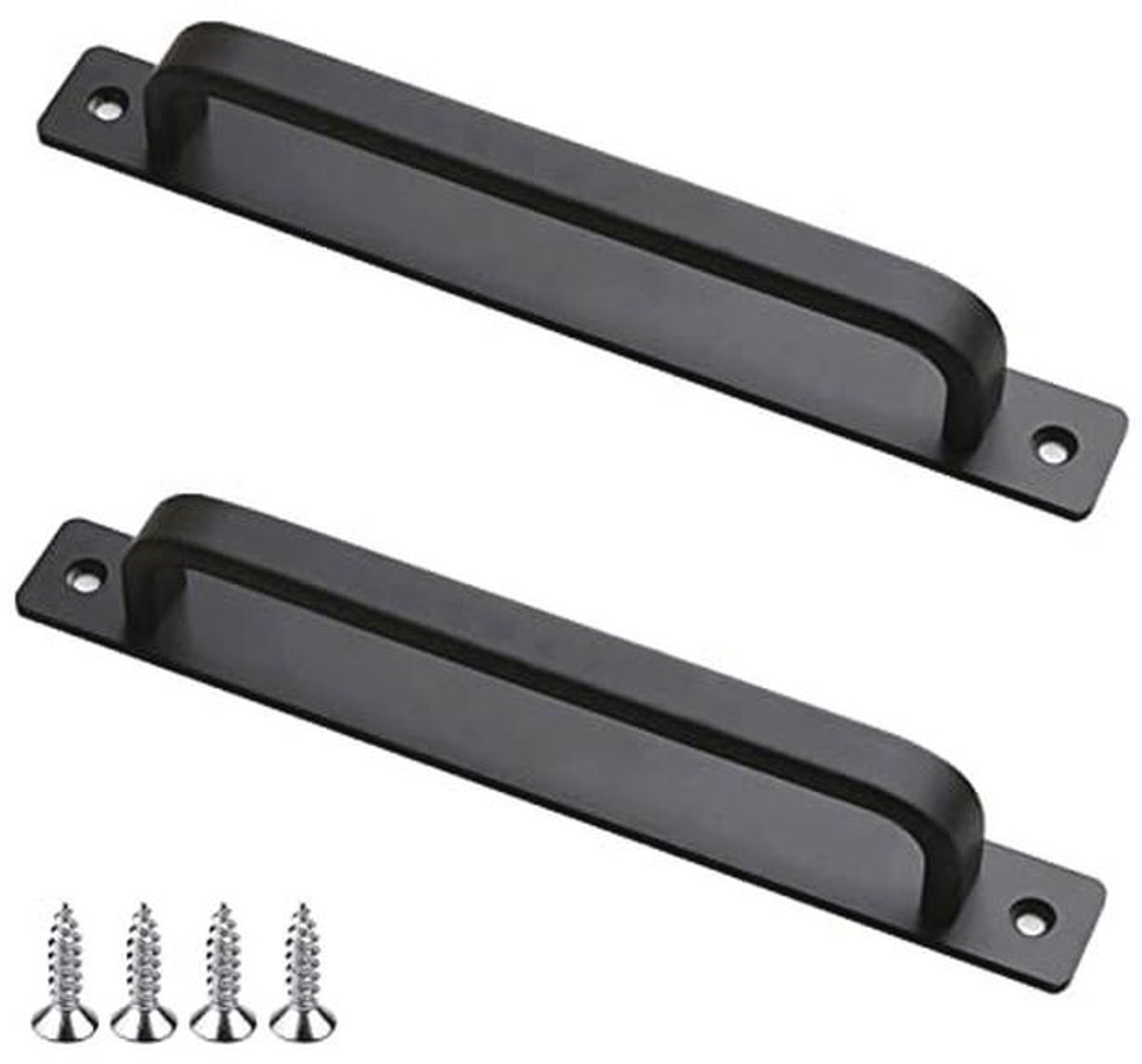 Schuifdeurgrepen 213 mm - Zwarte Aluminium Handgrepen voor Meubels en Tuinpoorten - 2 Stuk