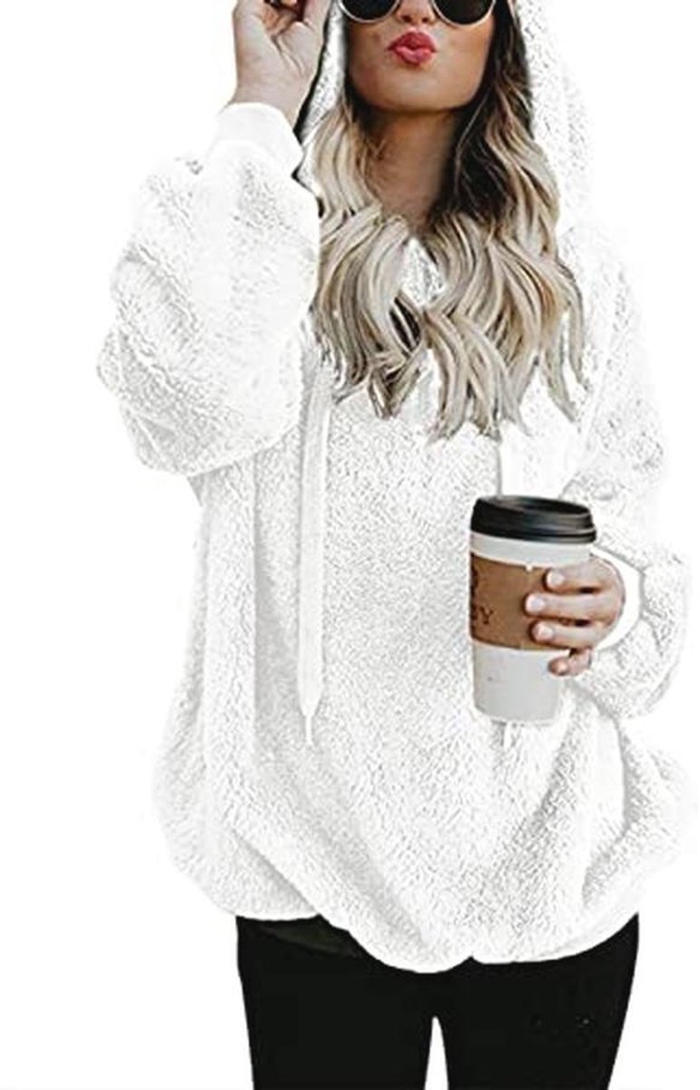 Dames Hoodie Capuchonpullover Teddy Fleece - Warm Casual Sweatshirt voor Herfst en Winter