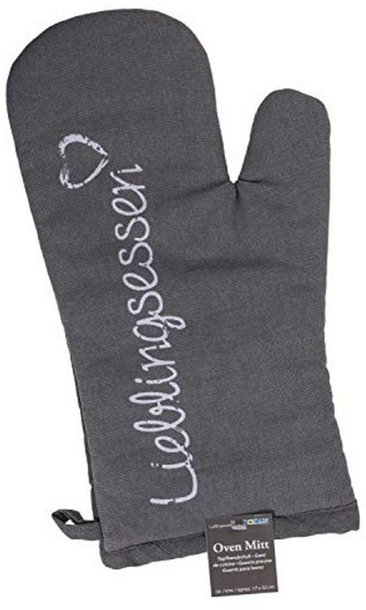 Ovenhandschoen Lievelingseten Grijs 17 x 32 cm