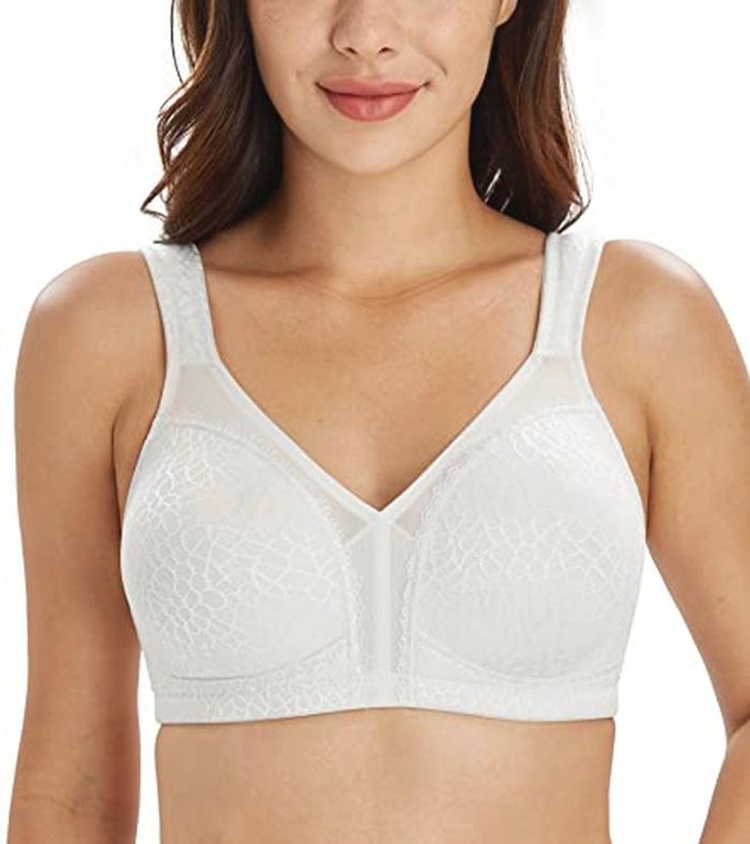 Comfortabele Dames BH Grote Maten Minimizer zonder Beugel - 110E - Wit