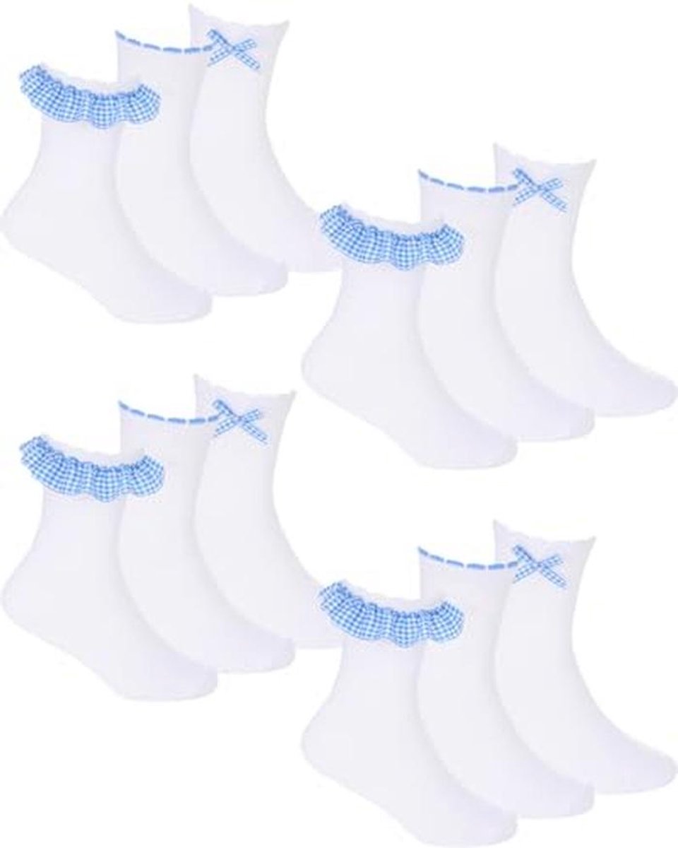 Ginghamlint Meisjes Enkelsokken - Perfect voor Kinderen