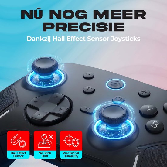 Smartify Switch 2 Pro Controller - Geschikt Voor De Nintendo Switch 2 & Nintendo Switch - Hall Effect Joysticks - Macro Knoppen - RGB verlichting