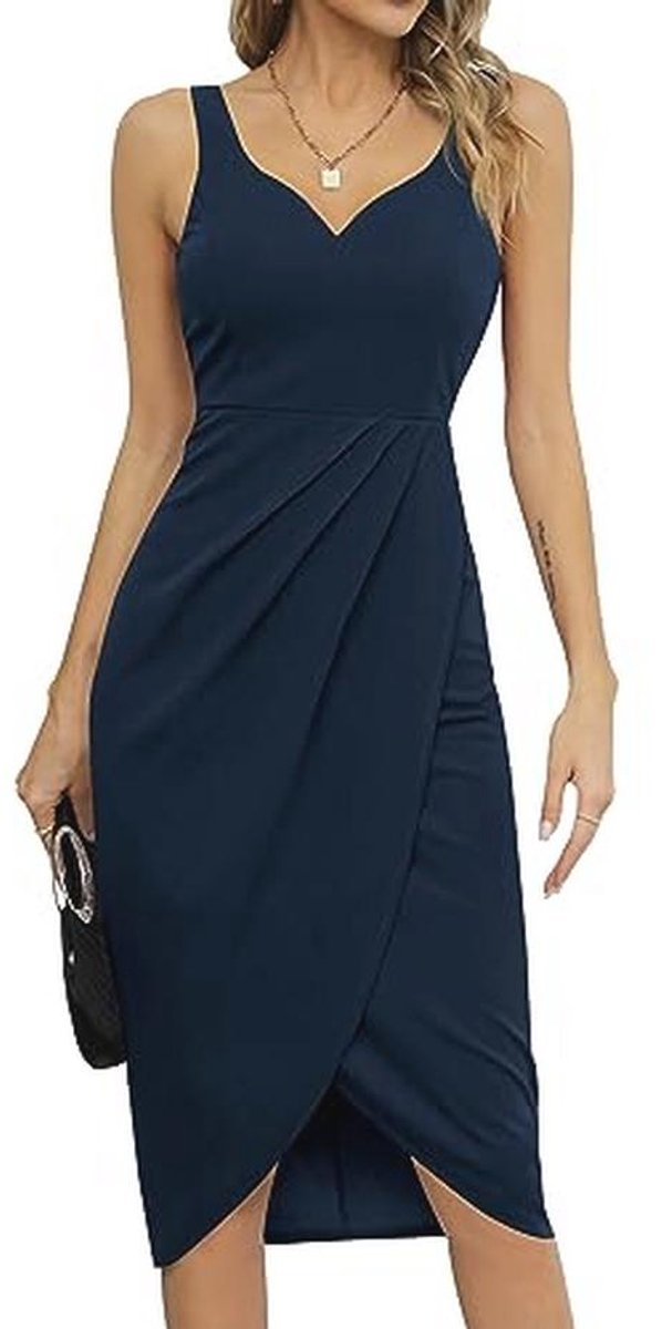 Zomer Cocktailjurk Dames | Elegante Wikkeljurk | Midi-Partyjurk