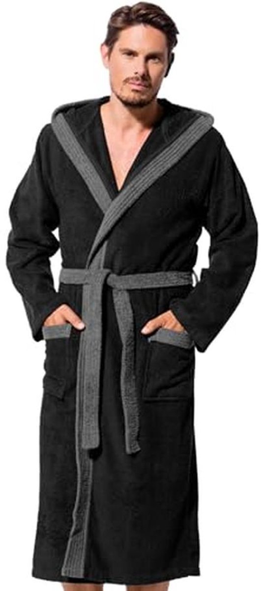 Morgenstern Men's Bathrobe I Terry Cloth I Cotton I Hood I Long