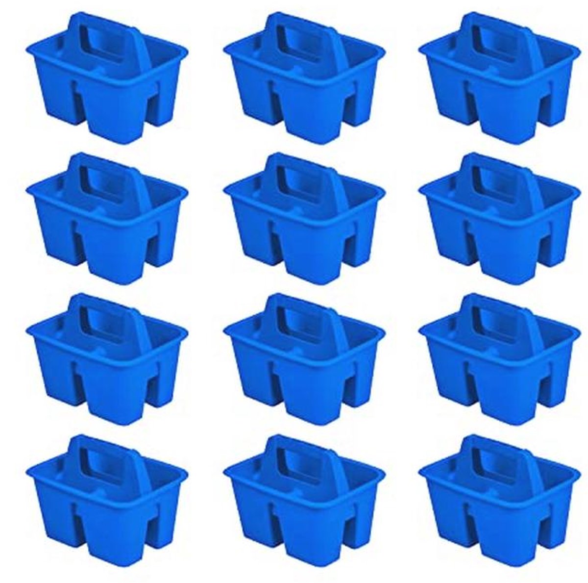 Multifunctionele Mini Classroom Caddy - Organiser met Handvat - Blauw - 12-Pack