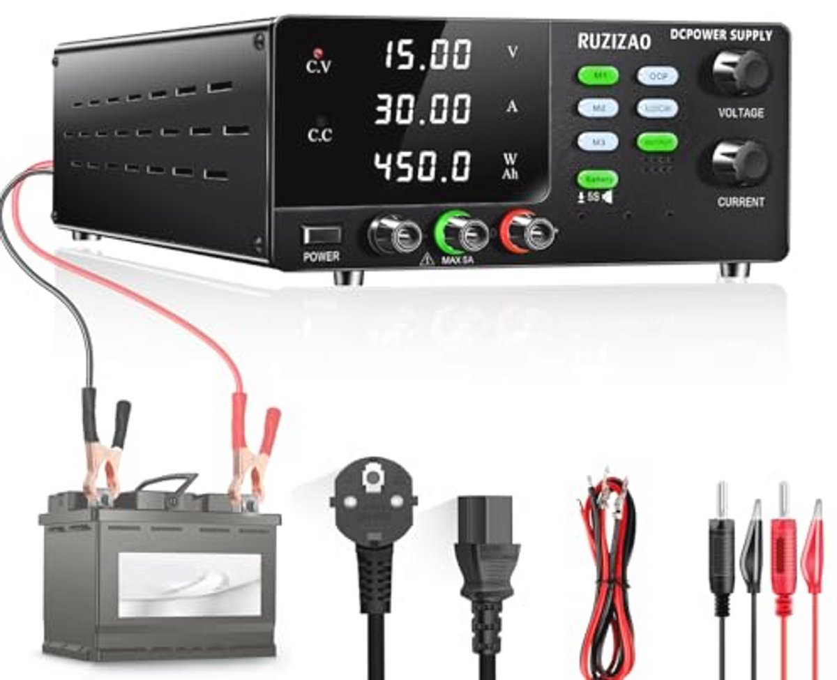 Krachtige DC Laboratoriumvoeding met Encoderregeling - 15V, 30A, 450W