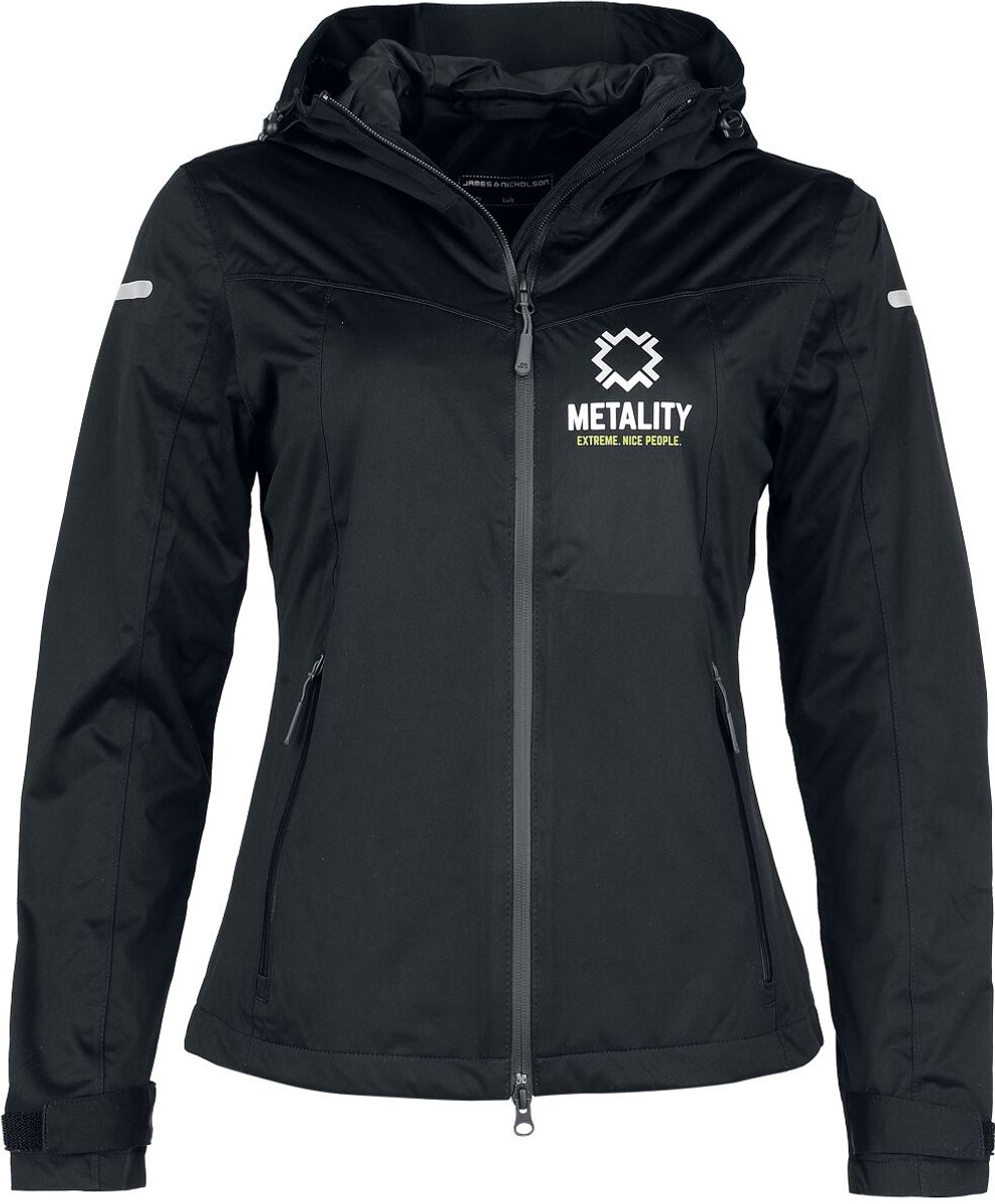 Metality Damen Allweather Jacket Dames Vest met capuchon - zwart - L