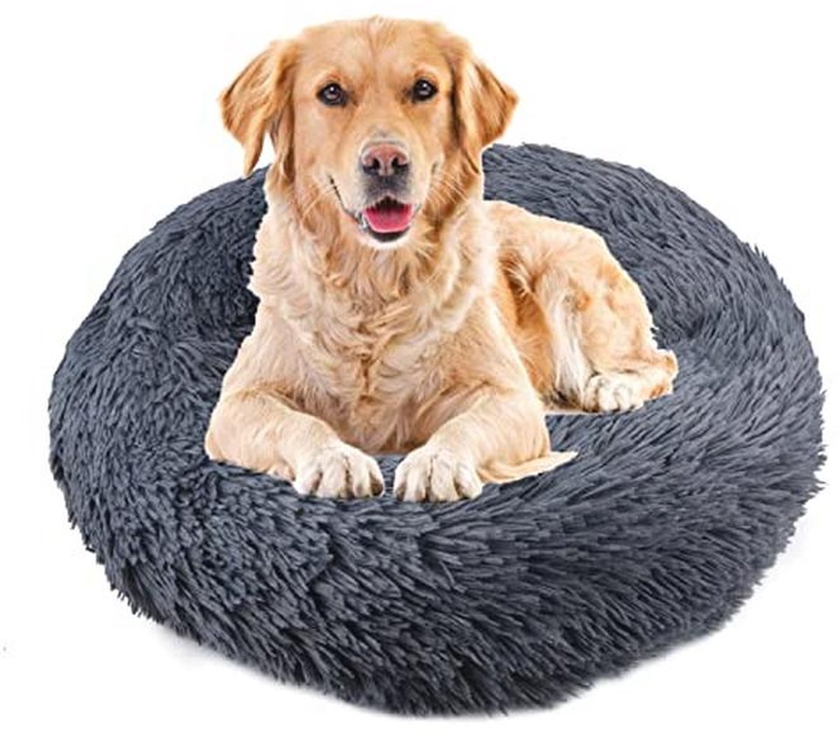 Extra groot kalmerend honden- en kattenbed - Zacht en wasbaar donutbed voor huisdieren