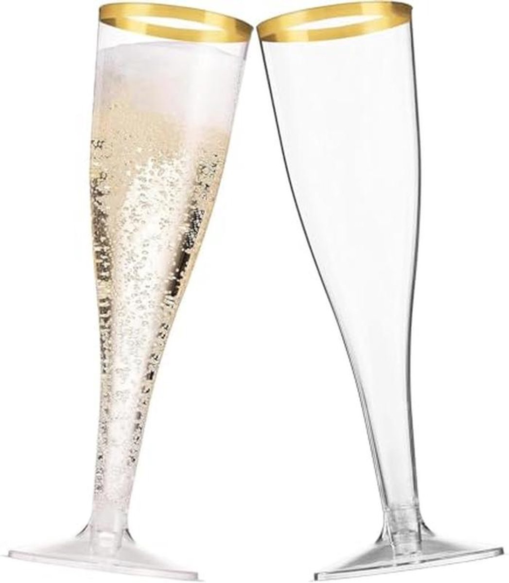 Transparante Herbruikbare Champagneglazen voor Bruiloften - Verpakking van 20 Stuks