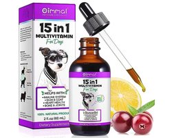Multivitaminedruppels voor honden - 15-in-1 vitaminen en voedingssupplementen voor optimale gezondheid van je hond