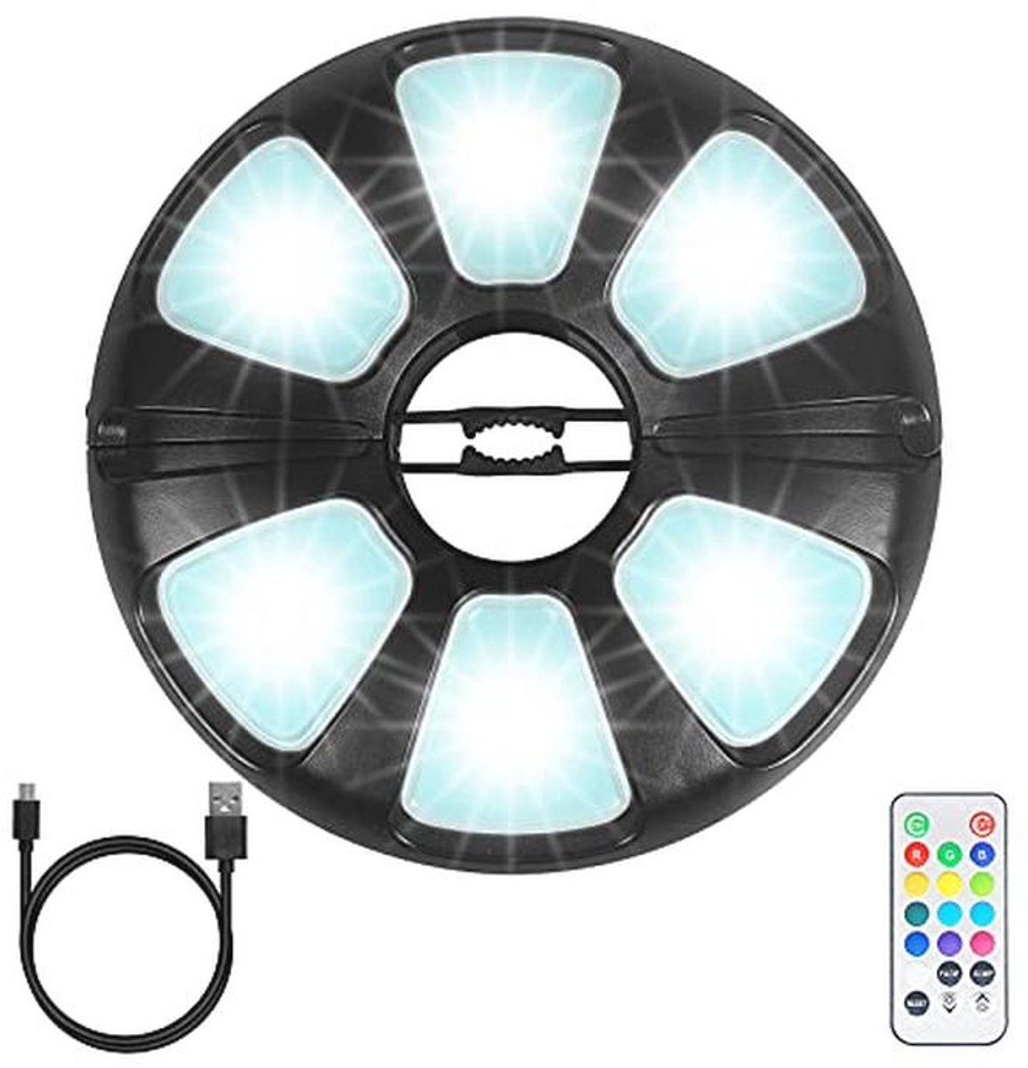 Oplaadbare Paraplu Lamp met Afstandsbediening en 13 Kleuren