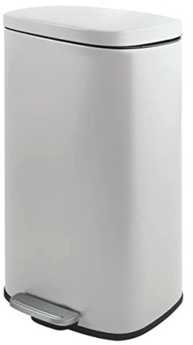 Afvalemmer 50 liter met softclose en pedaal voor keuken - Wit