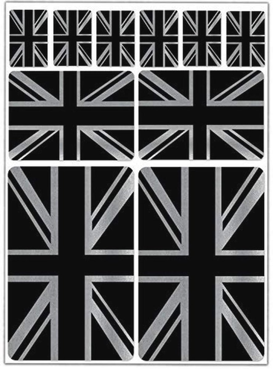 Set van 10 Vinyl Stickers - UK Union Jack Vlag voor Auto en Motorhelm