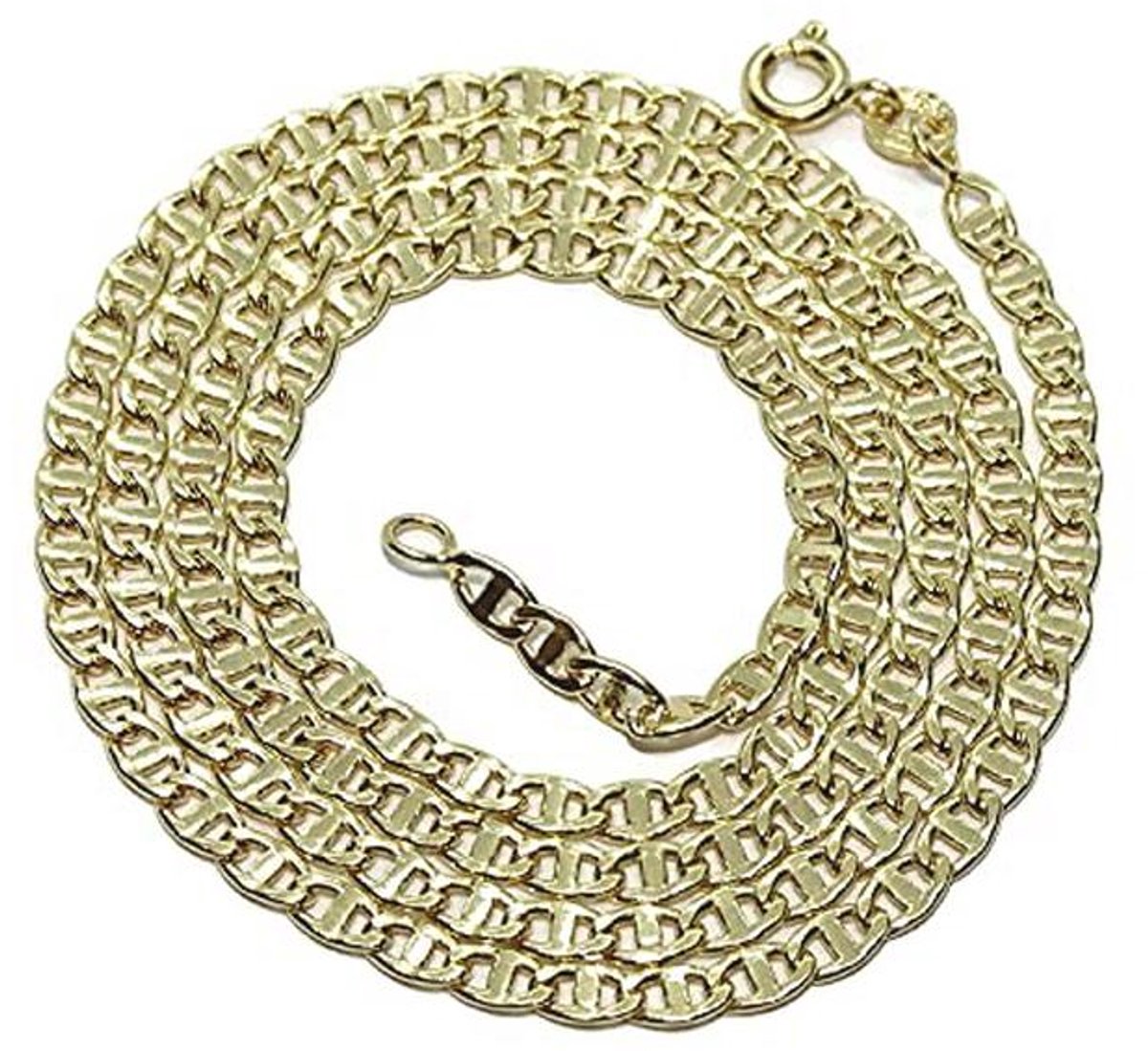 Heren ketting 18-karaats geelgoud, 3,5 mm breed, 60 cm lang met ringsluiting
