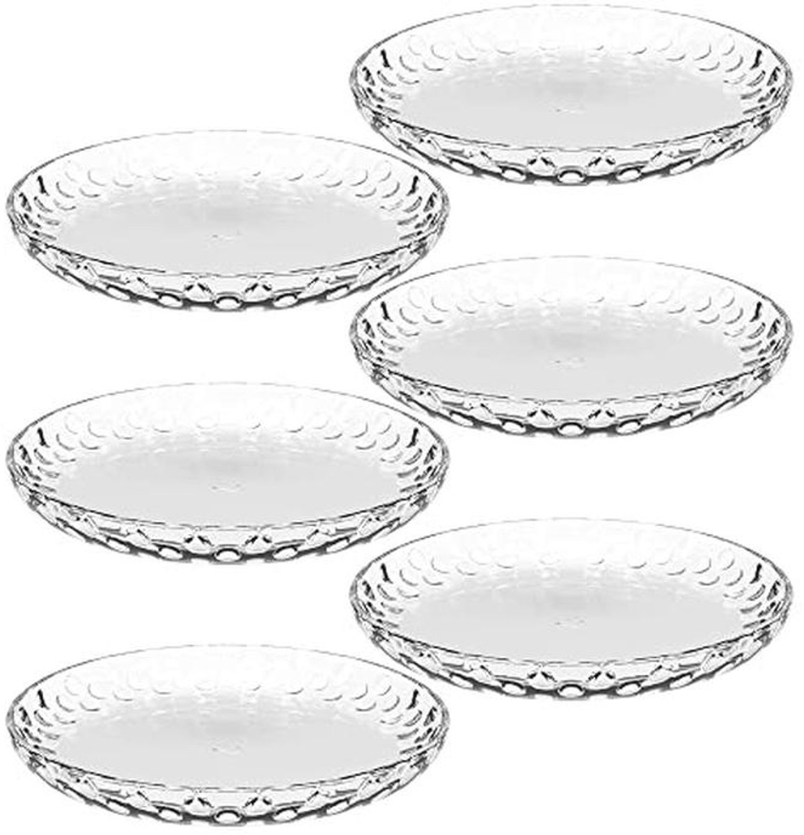 Set van 6 Diepe Glazen Schalen voor Magnetron en Vaatwasser, 18 cm