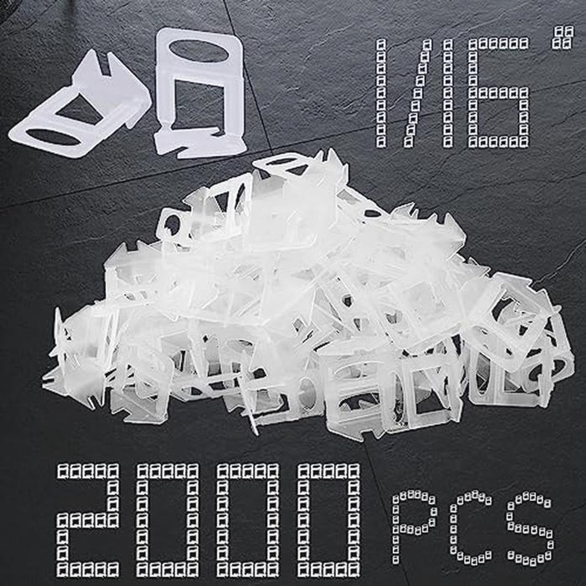 Tegel Leveling Systeem Clips 1/16" - 2000 Stuks Tegelniveau Spacers voor Professionele Installatie