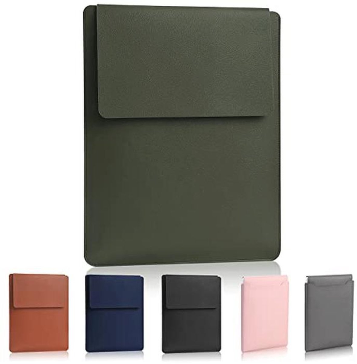 Laptophoes 13,3-14 inch, Gewatteerde Dunne Draagbare Laptoptas in Donkergroen