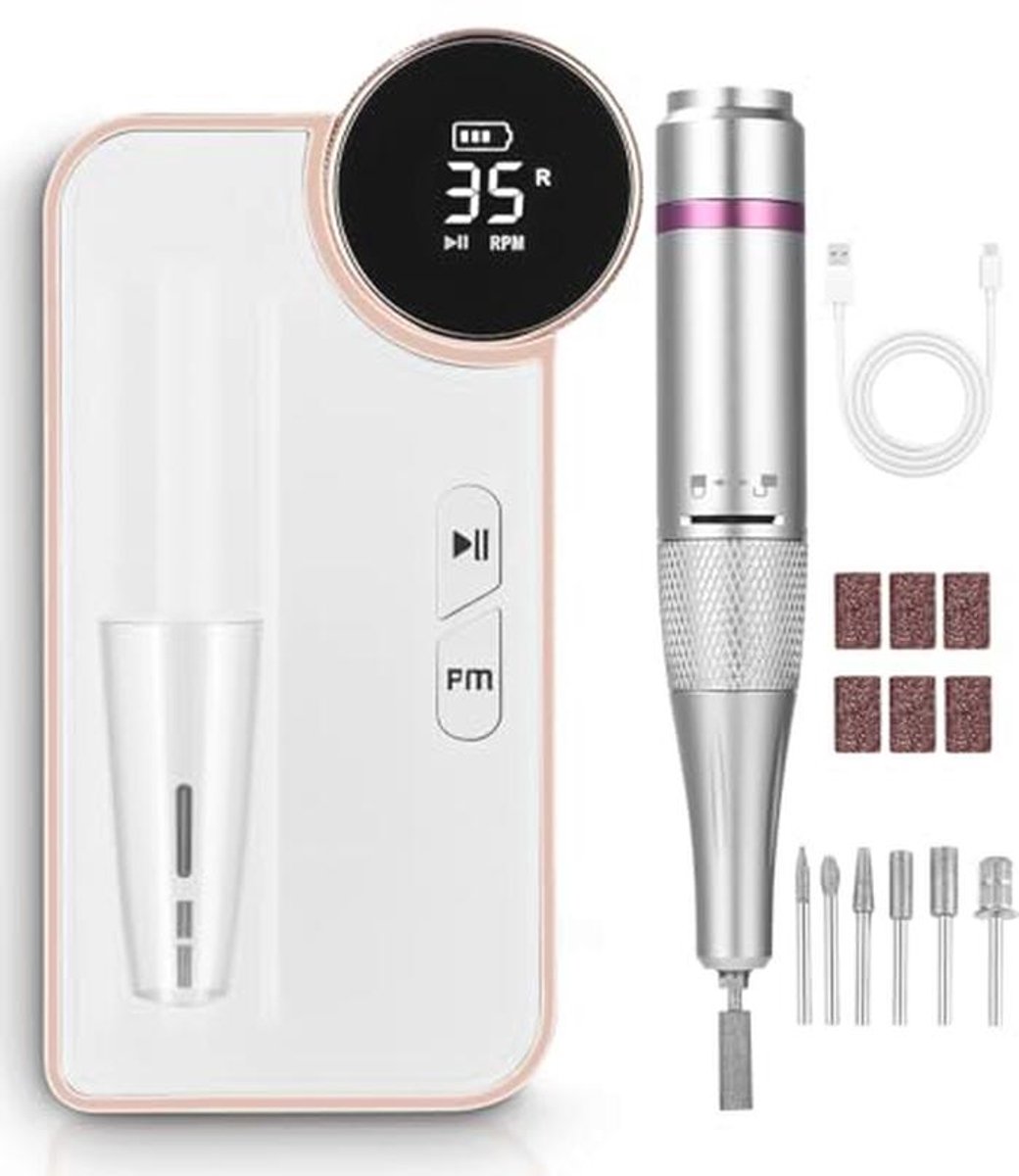 Draadloze Nagelboor met LED Display - Professionele Elektrische Nagelfrees voor Manicure en Pedicure