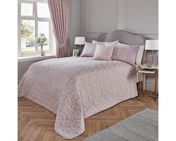 Dreams & Drapes - Lavendelpaarse sprei - 220 x 240cm - Paarse jacquard sprei - Roze Lila dekbedovertrek - Luxe dekbedovertrek - paarse gewatteerde deken - Hawthorne Collection