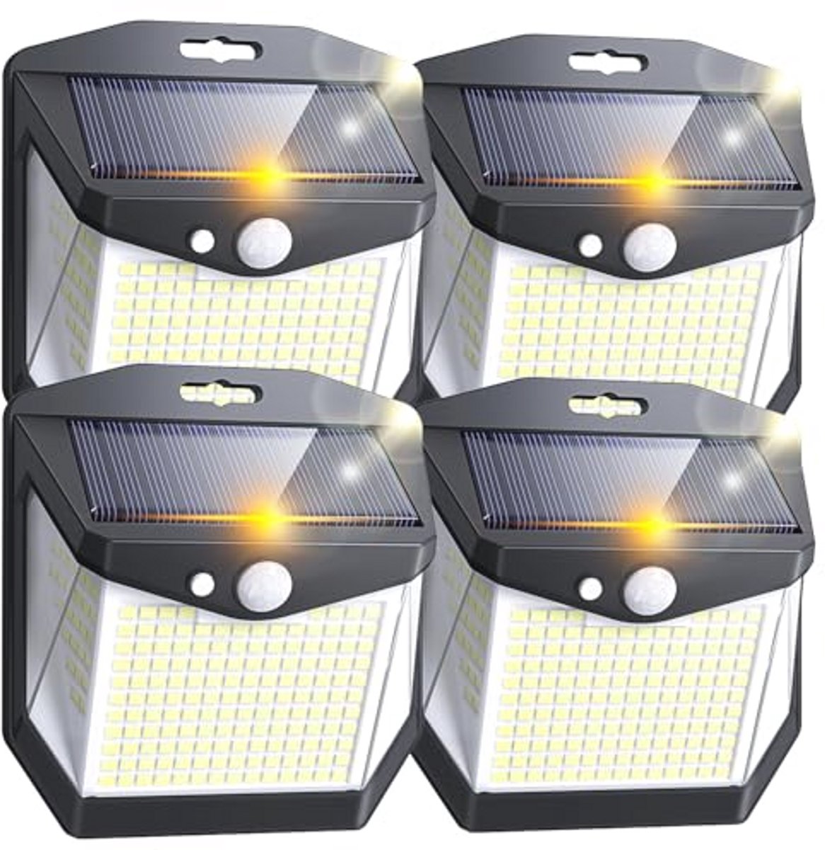 Zonnelampen met Bewegingssensor - 248 LED - 3 Modi - 270 Graden Buitenverlichting - IP65 - 4 Stuks