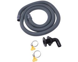 Bilgepomp installatiekit 750 GPH - Hoge drukbestendige slang met 90 graden fitting - 2 m bilgepomp sanitaire oplossing (zwart)