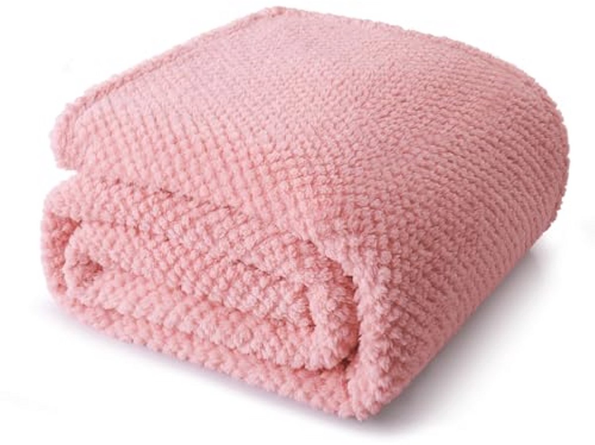 Zachte en Warme Flotilla Knuffeldeken - Pluizige Fleece Woondeken voor Alle Seizoenen, 130 x 170 cm, Roze