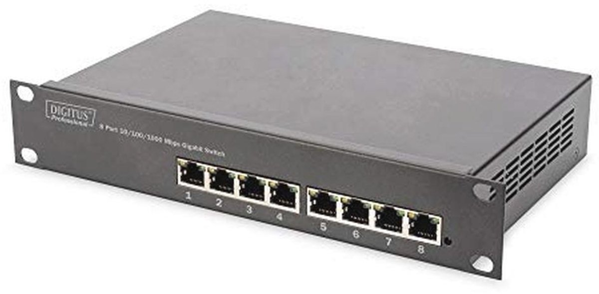 8-poorts 10 inch Gigabit ethernet switch - Unmanaged - Hoge snelheid