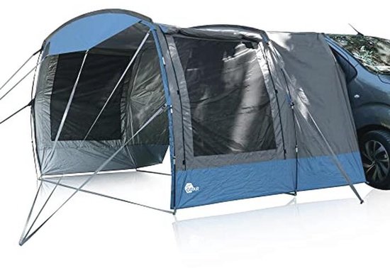 yourgear zonnezeil voor caravan, 4 x 2,4 m, zonnedak voor aanhangers, incl. waterdichte palen 5000 mm