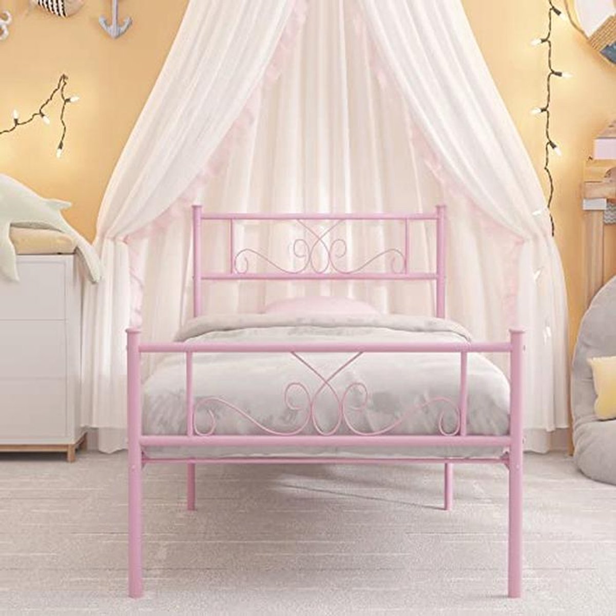 Platform Bedframe Met Hoofdeinde en Voetenplank - Queensize - Zwart