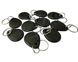 Rewritable RFID Keychains 10pcs - 125kHz Chip - Waterproof - Multipack in Blue, Red, Yellow