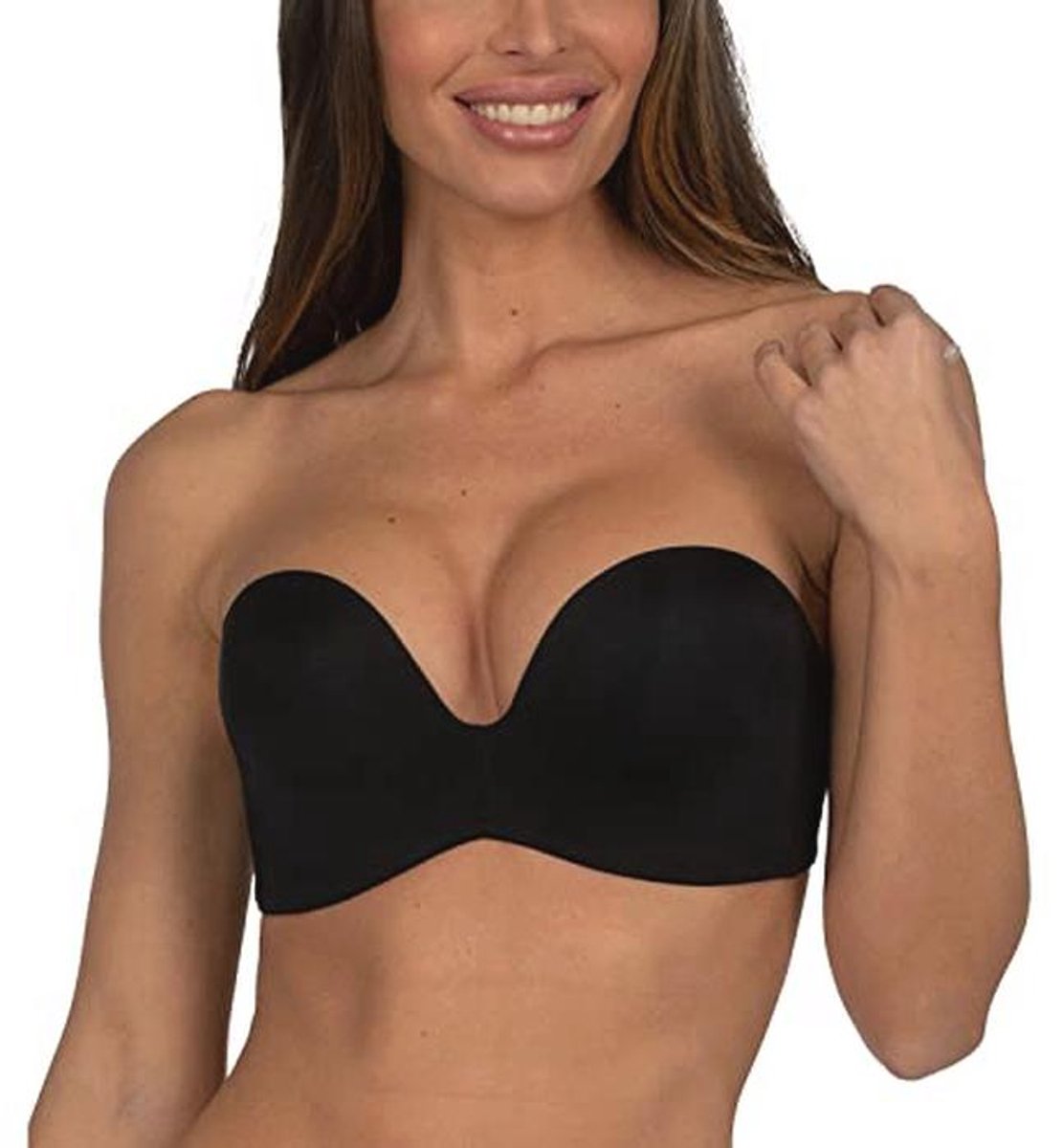 Strapless Push-Up BH voor Vrouwen - Zwart - Maat 90E