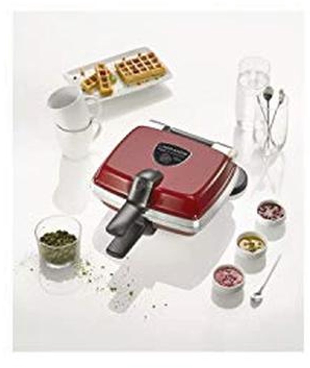 Wafelijzer 1000W met Hartvormige Platen - Multifunctioneel en Makkelijk Schoon te Maken