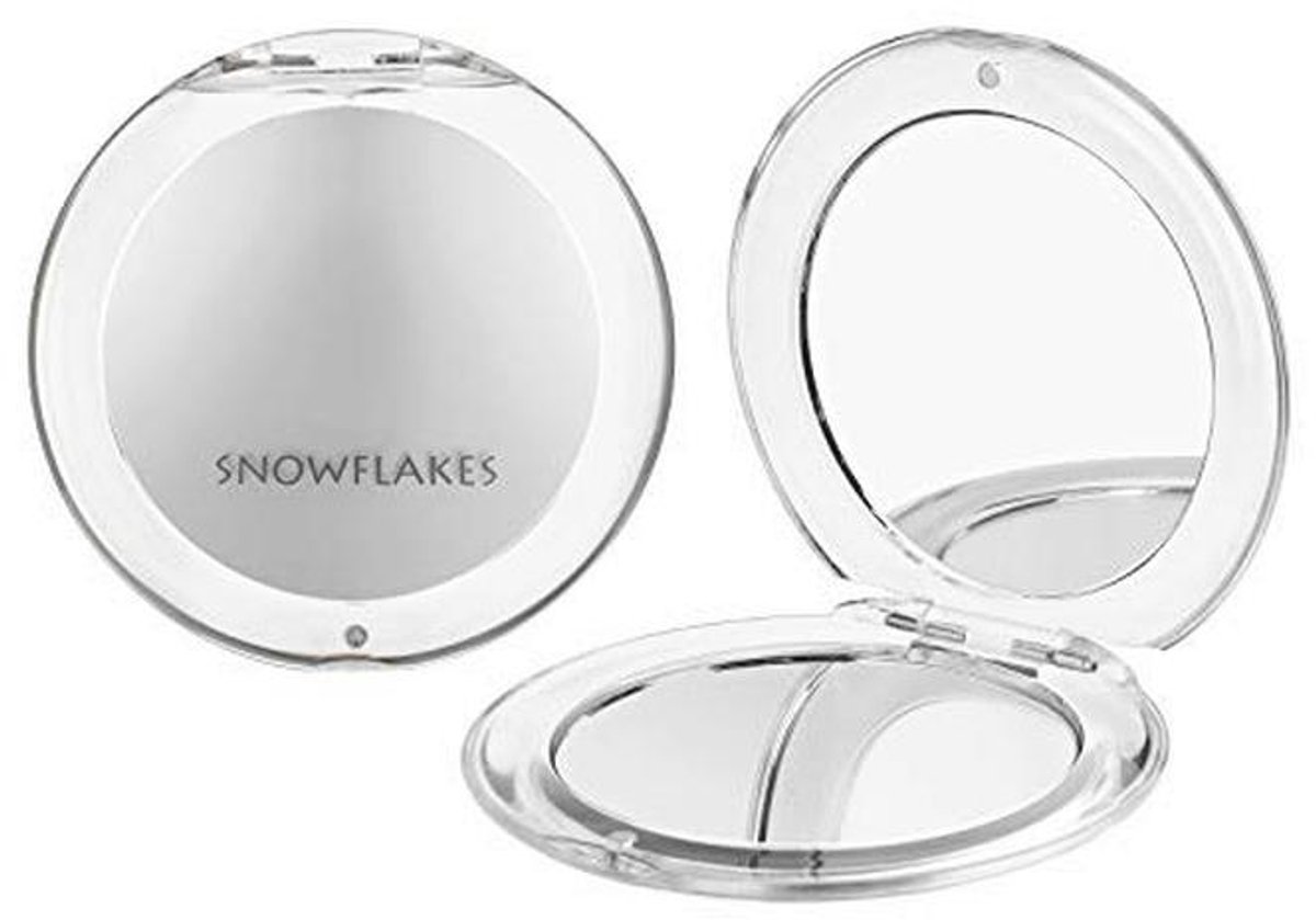 Dubbelzijdige compact spiegel met 10x vergroting - handspiegel voor make-up tas
